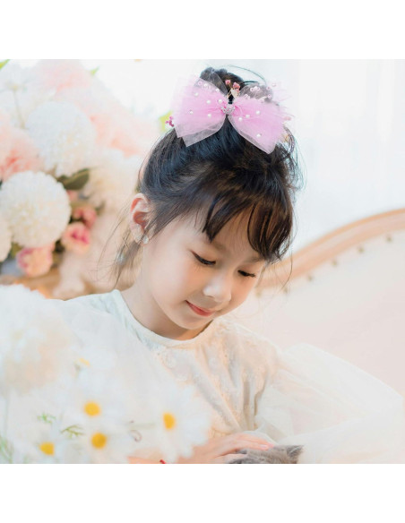 4 Clips de Lazos de Perlas Aswewamt para el Cabello