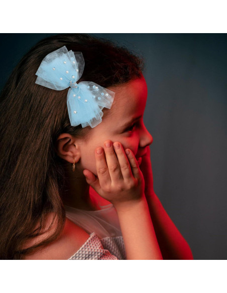 4 Clips de Lazos de Perlas Aswewamt para el Cabello