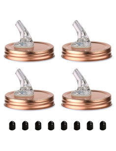 Picos de Vertido para Tarros Mason ziHenryDa 70mm Oro Rosa 4-Pack