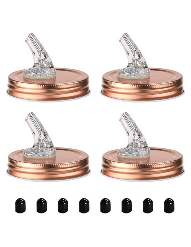 Picos de Vertido para Tarros Mason ziHenryDa 70mm Oro Rosa 4-Pack