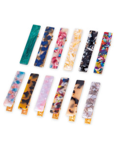 12 Clips de Cabello Multicolor Cptots - Accesorios para Mujeres
