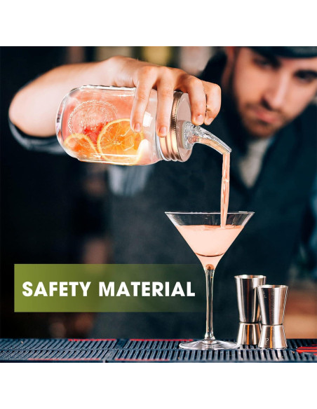 Picos de Vertido para Tarros Mason ziHenryDa 70mm Oro Rosa 4-Pack