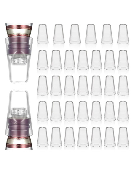 36 Cubiertas de Vertedor PVC Transparente para Botellas de Licor