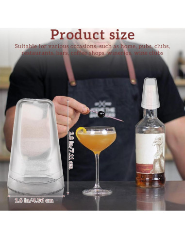 36 Cubiertas de Vertedor PVC Transparente para Botellas de Licor