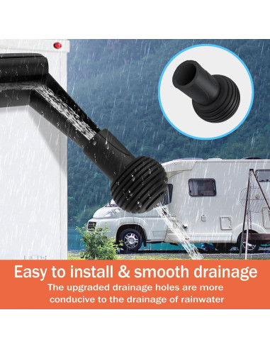 4 Tapas de Salida de Canalón para RV Toldear TR-DT