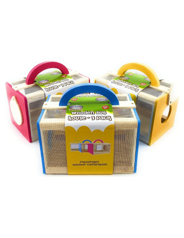 Casa de Insectos de Madera Matty's Toy Stop - Paquete de 3