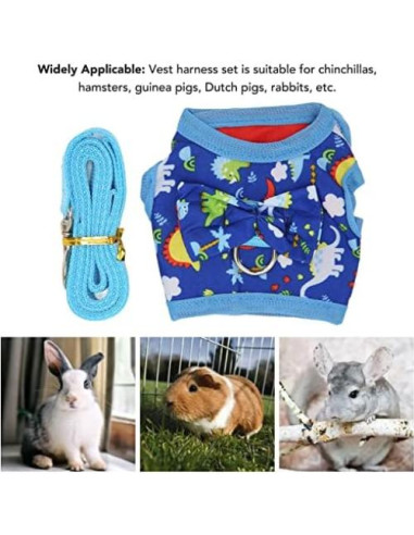 Arnés y Correa para Mascotas Pequeñas Pssopp - Diseño Dinosaurio