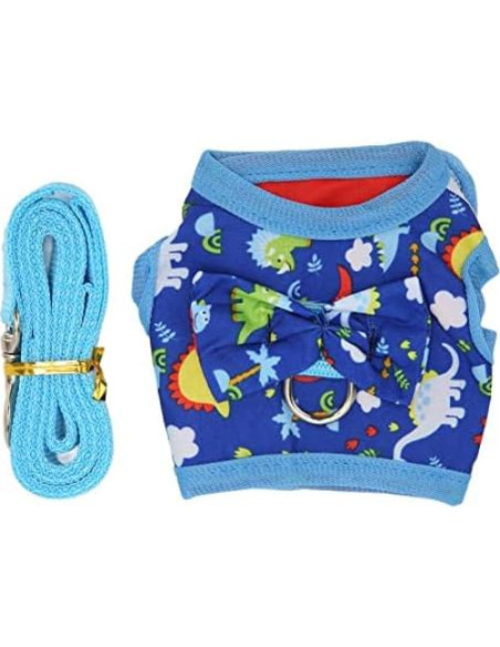 Arnés y Correa para Mascotas Pequeñas Pssopp - Diseño Dinosaurio