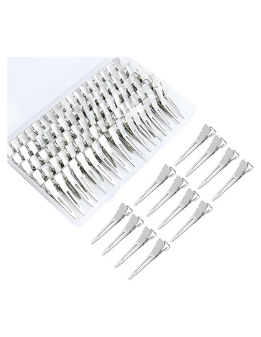 100 Clips de Cocodrilo de Metal Aifanjierui 4.5cm Plata
