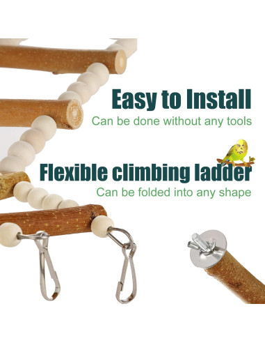 Perchas de Madera para Aves Luonfels - Escalera 45.72 cm, Paquete de 4