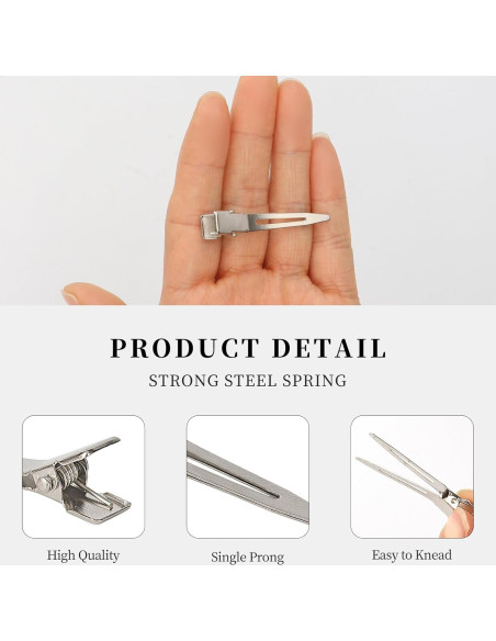 100 Clips de Cocodrilo de Metal Aifanjierui 4.5cm Plata