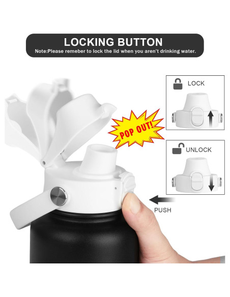 Tapa Auto Spout HydroFlask Boca Ancha 12-64oz Blanca