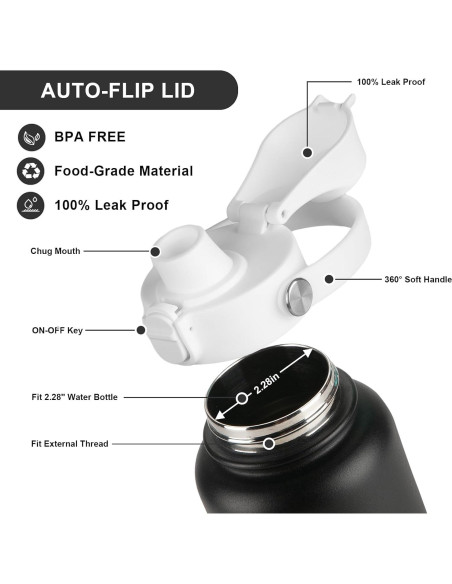 Tapa Auto Spout HydroFlask Boca Ancha 12-64oz Blanca