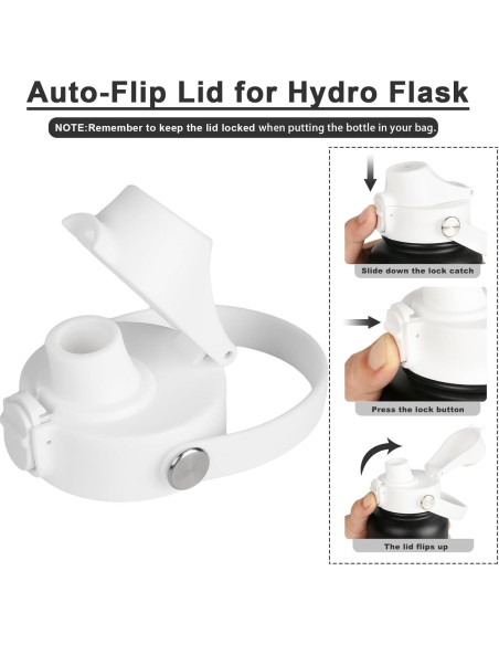 Tapa Auto Spout HydroFlask Boca Ancha 12-64oz Blanca