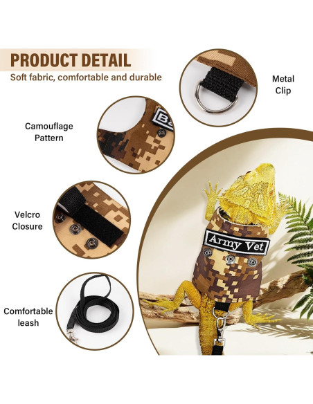 Conjunto Arnés y Correa Swirge para Dragón Barbudo Marrón Conjunto Arnés y Correa Swirge para Dragón Barbudo Marrón