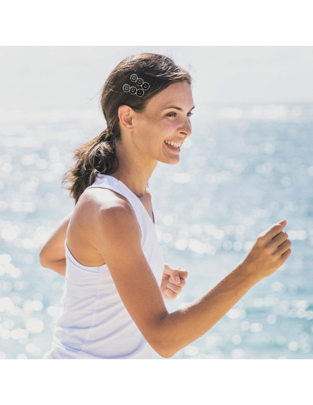 12 Clips para el Cabello Geométricos Besaleck - Blanco y Negro