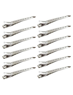 12 Clips de Cabello Punta de Pato Mkzruulf 8.5 cm Antióxido