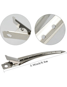 12 Clips de Cabello Punta de Pato Mkzruulf 8.5 cm Antióxido 2