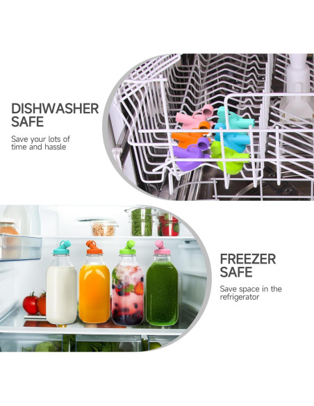 Tapas de Silicona SOPHICO para Botellas de Leche 48mm - 6 Piezas Tapas de Silicona SOPHICO para Botellas de Leche 48mm - 6 Piezas