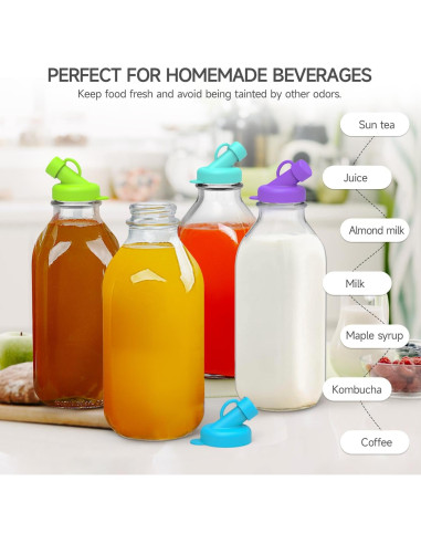 Tapas de Silicona SOPHICO para Botellas de Leche 48mm - 6 Piezas