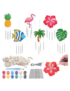 Kit de Campanas de Viento Tropical Silipull - 24 Piezas DIY
