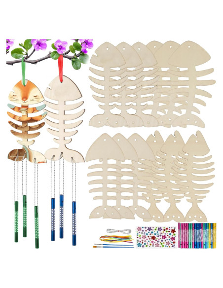 Kit de Móvil DIY RAINFLOW para Niños - 12 Piezas de Madera Kit de Móvil DIY RAINFLOW para Niños - 12 Piezas de Madera