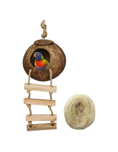 Casa de Pájaro Colgante Hamiledyi de Coco Natural 13cm