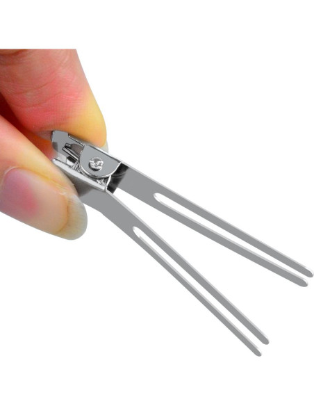50 Clips de Doble Prong Metálicos Wobe para Peluquería Plata