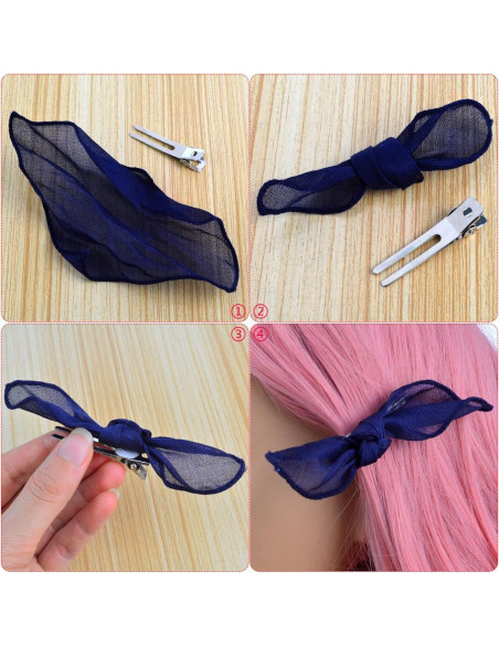 50 Clips de Doble Prong Metálicos Wobe para Peluquería Plata