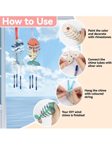 Kit de Móvil DIY RAINFLOW para Niños - 12 Piezas de Madera