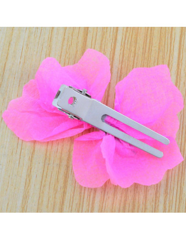 50 Clips de Doble Prong Metálicos Wobe para Peluquería Plata