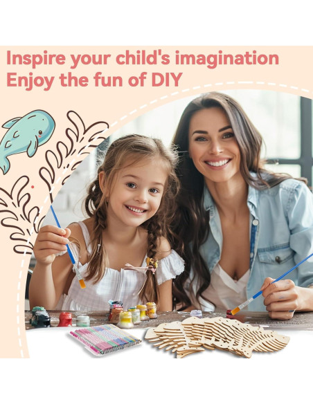 Kit de Móvil DIY RAINFLOW para Niños - 12 Piezas de Madera Kit de Móvil DIY RAINFLOW para Niños - 12 Piezas de Madera