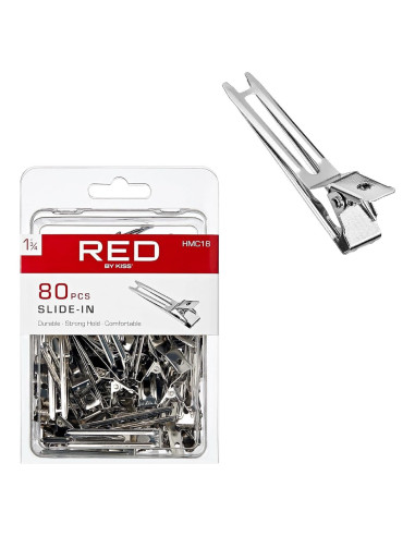 Clips de Pelo RED by Kiss 80pcs 4.45 cm Metal Duraderos