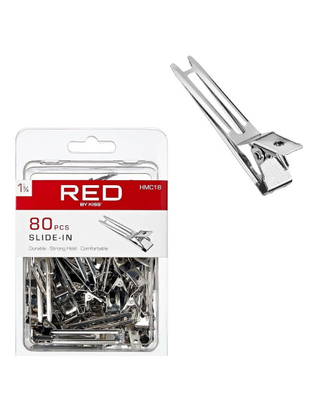 Clips de Pelo RED by Kiss 80pcs 4.45 cm Metal Duraderos