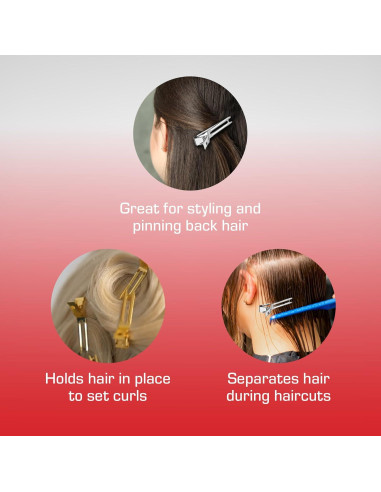 Clips de Pelo RED by Kiss 80pcs 4.45 cm Metal Duraderos