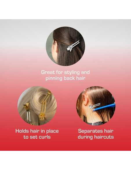 Clips de Pelo RED by Kiss 80pcs 4.45 cm Metal Duraderos