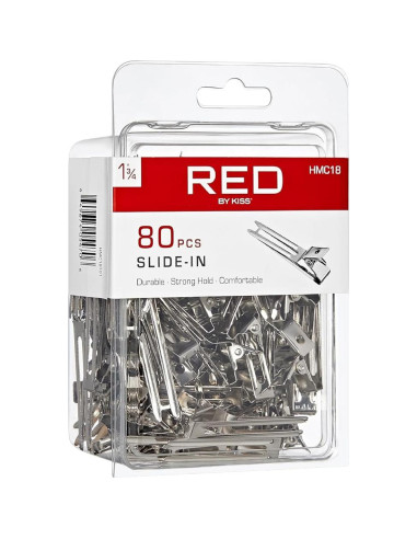 Clips de Pelo RED by Kiss 80pcs 4.45 cm Metal Duraderos