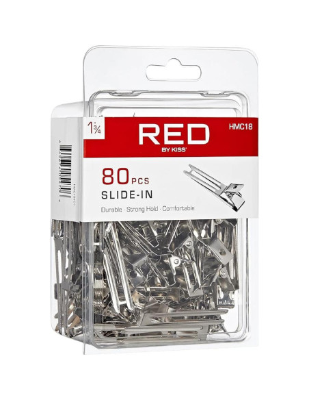 Clips de Pelo RED by Kiss 80pcs 4.45 cm Metal Duraderos