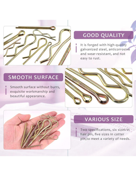 Kit 208 Pasadores de Seguridad Acero Inoxidable Swpeet