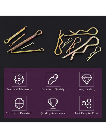 Kit 208 Pasadores de Seguridad Acero Inoxidable Swpeet