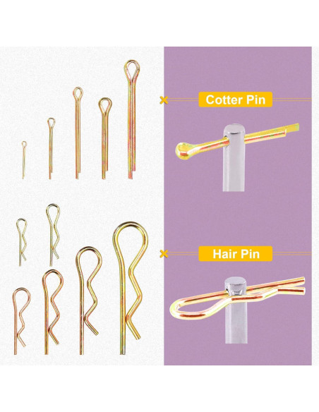 Kit 208 Pasadores de Seguridad Acero Inoxidable Swpeet