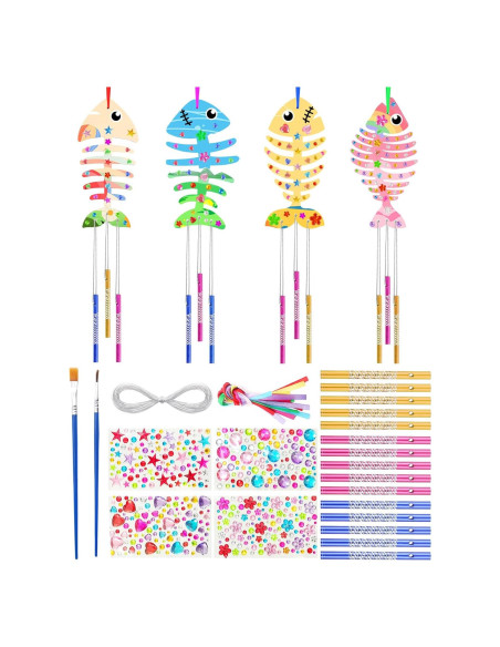 Kit de Campanas de Viento de Madera Benvo - 12 Piezas DIY