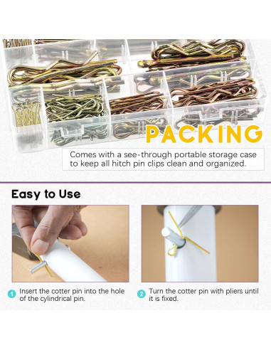 Kit 208 Pasadores de Seguridad Acero Inoxidable Swpeet