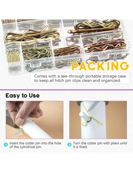 Kit 208 Pasadores de Seguridad Acero Inoxidable Swpeet