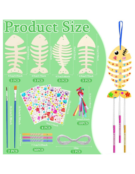 Kit de Campanas de Viento de Madera Benvo - 12 Piezas DIY