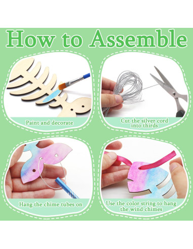 Kit de Campanas de Viento de Madera Benvo - 12 Piezas DIY