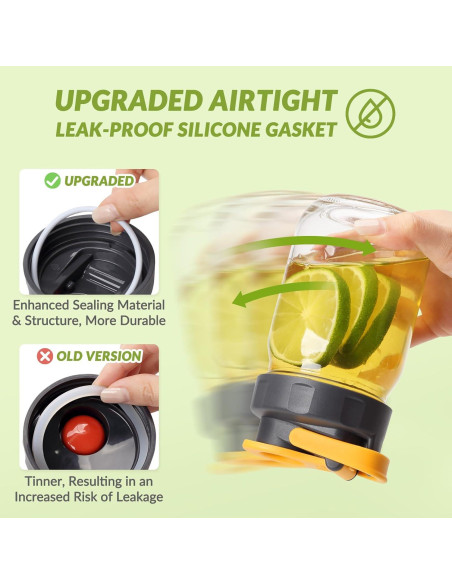 6 Tapas de Tarro Mason Soligt Boca Regular A Prueba de Fugas