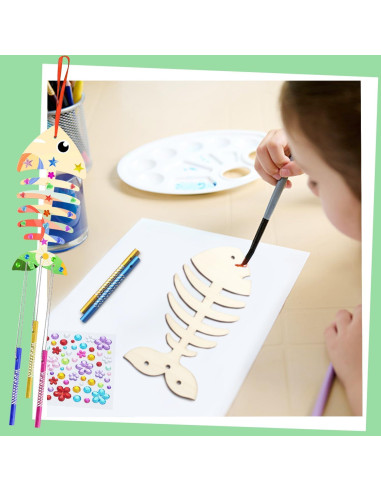 Kit de Campanas de Viento de Madera Benvo - 12 Piezas DIY