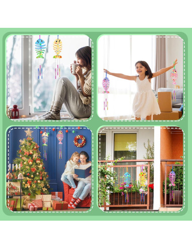 Kit de Campanas de Viento de Madera Benvo - 12 Piezas DIY