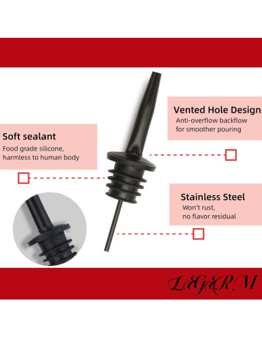 Vertedores Rápidos LEGERM para Botellas de Licor y Aceite